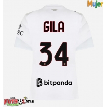 Camiseta AC Milan Mario Gila #34 Visitante Equipación para mujer 2026-27 manga corta